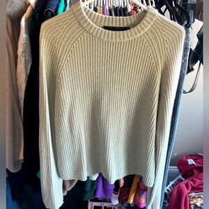 JENNI KAYNE Kashmir fisherman sweater size small in oatmeal